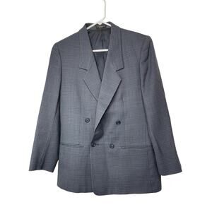 Jos A Bank jacket blazer woman's 8 gray double breasted houndstooth tweed lined